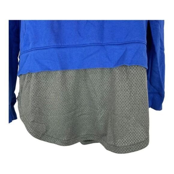 Adidas Womens Blue Long Sleeve Mesh Layered Pullover Top Size Small - Picture 2 of 7